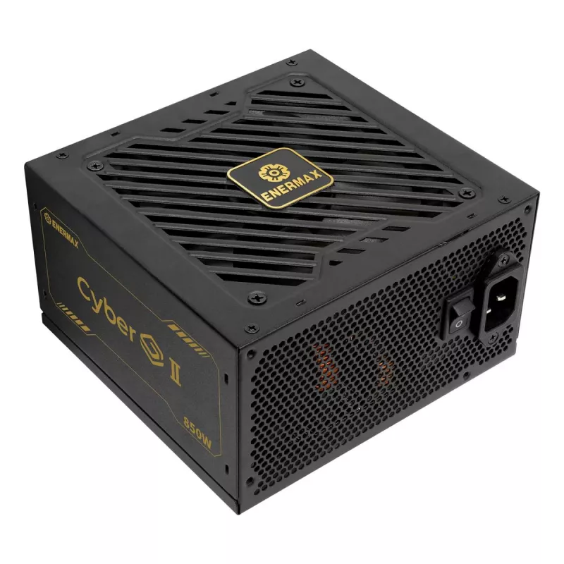 Enermax CyberG II ERV850G-AHG-NAC fuente de alimentación para PC, 850 W, 80 Plus Gold, no modular, ATX, conector GPU de alta potencia de 12 pines, negro