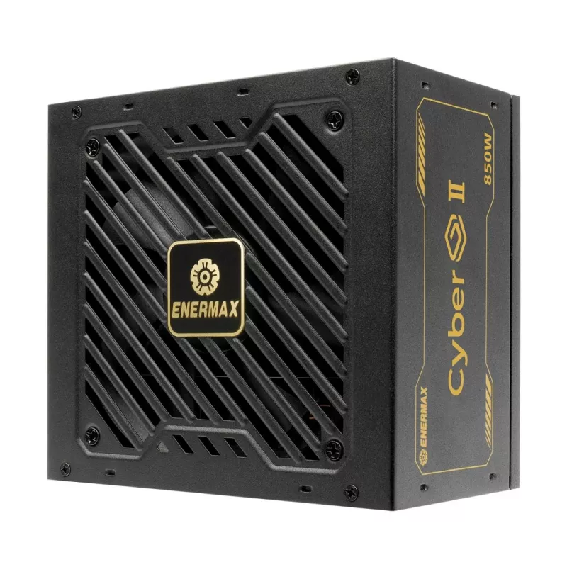 Enermax CyberG II ERV850G-AHG-NAC fuente de alimentación para PC, 850 W, 80 Plus Gold, no modular, ATX, conector GPU de alta potencia de 12 pines, negro