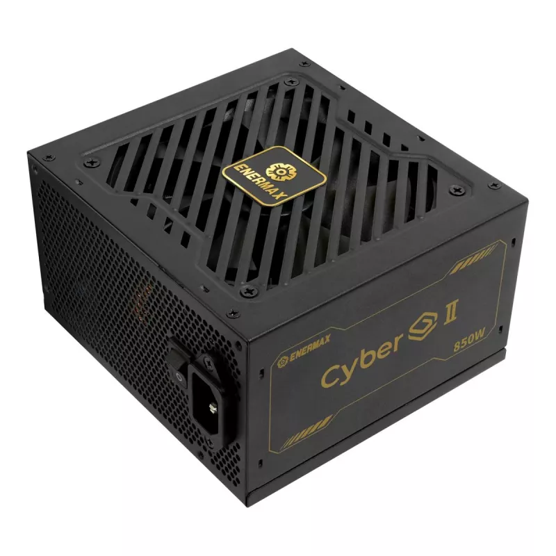 Enermax CyberG II ERV850G-AHG-NAC fuente de alimentación para PC, 850 W, 80 Plus Gold, no modular, ATX, conector GPU de alta potencia de 12 pines, negro