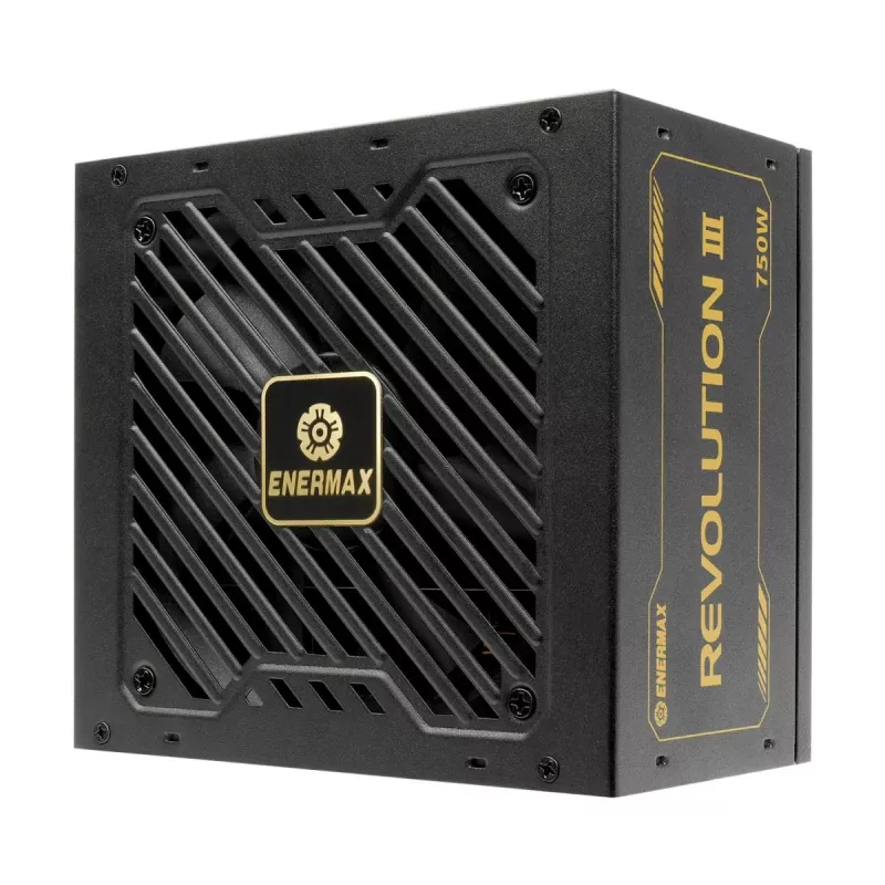 Enermax Revolution III ERV750G-AHG-MAC fuente de alimentación para PC, 750 W, 80 Plus Gold, totalmente modular, ATX, conector GPU High Power de 12 pines, negra