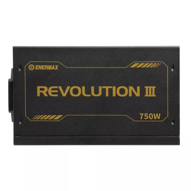 Enermax Revolution III ERV750G-AHG-MAC fuente de alimentación para PC, 750 W, 80 Plus Gold, totalmente modular, ATX, conector GPU High Power de 12 pines, negra