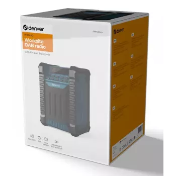 DENVER ELECTRONICS Wrd-60 radio DAB+ para obra con Bluetooth y función de luz de inundación