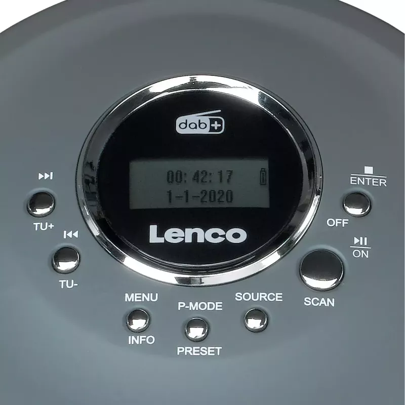 Reproductor de CD personal Lenco CD-400GY Antracita Compatible con MP3 Antigolpes 40s