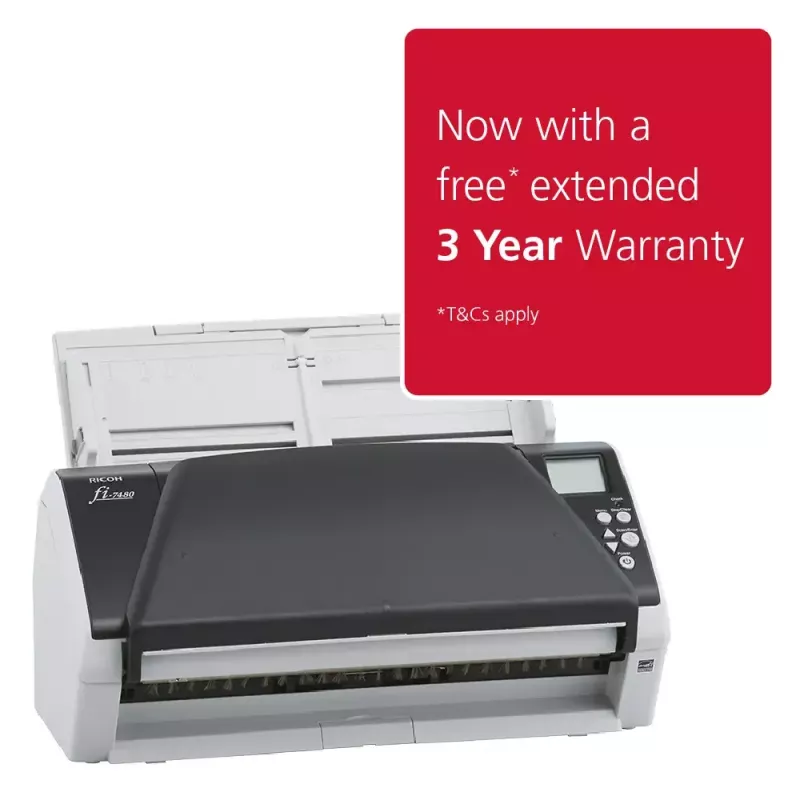 Ricoh fi-7480 Escáner ADF 600 x 600 DPI A3 Gris, blanco