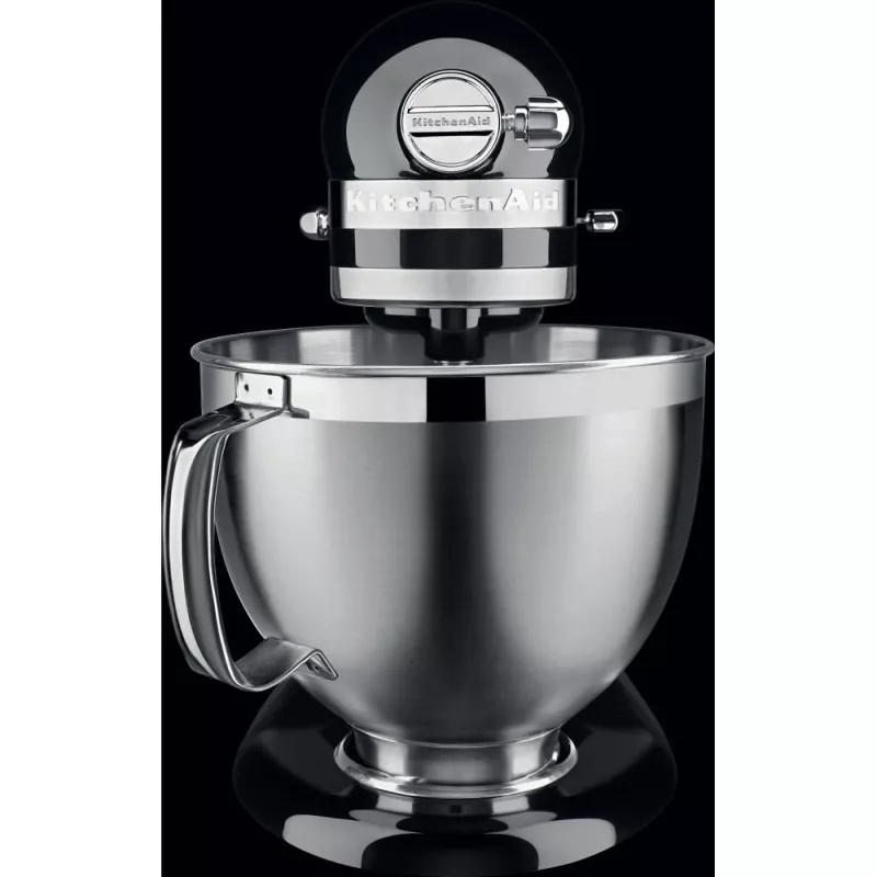 KitchenAid Robot de cocina Artisan 5KSM185PS — bol de acero inoxidable de 4,8 L, 300 W, 10 velocidades, negro