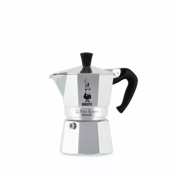 Cafetera moka BIALETTI Moka Express 0,2 l aluminio negro — 3 tazas (200 ml), no apta para inducción