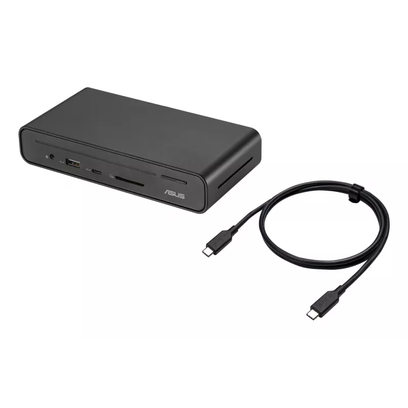 ASUS Triple Display USB-C Dock Duo DC301 con cable negro