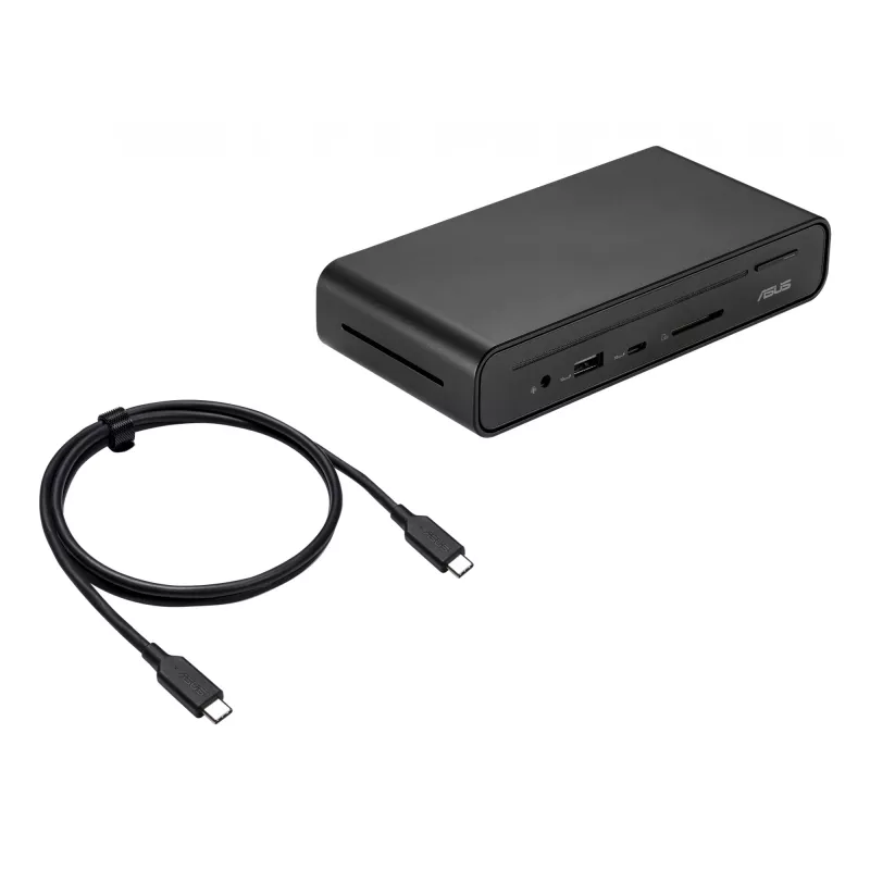 ASUS Triple Display USB-C Dock Duo DC301 con cable negro