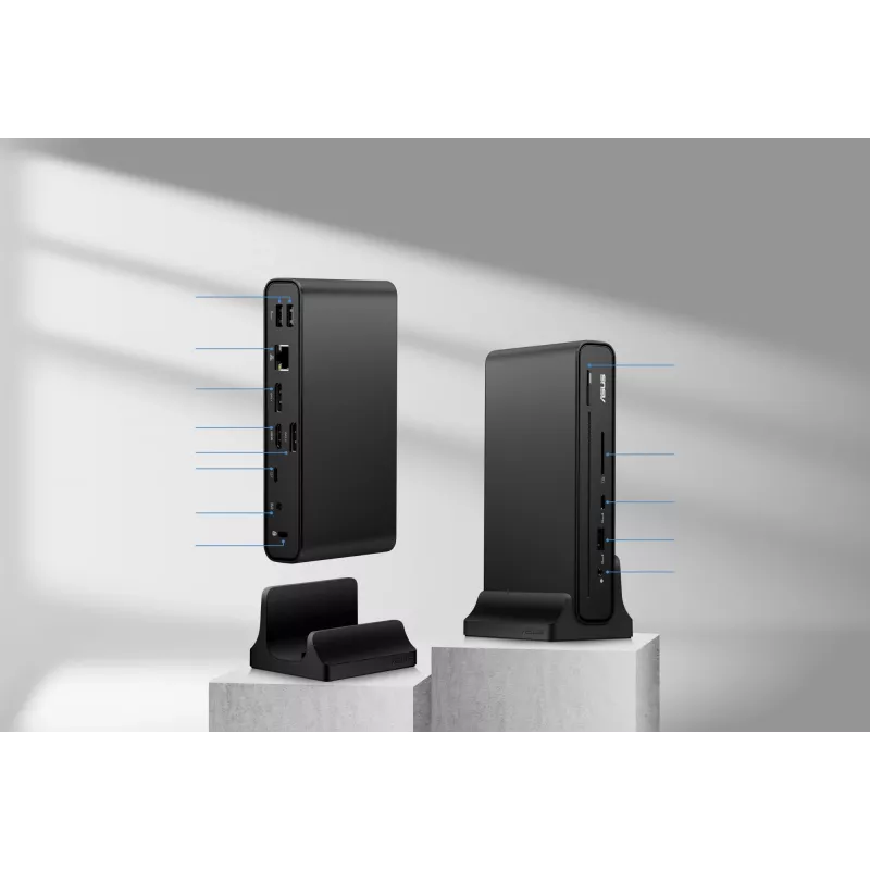 ASUS Triple Display USB-C Dock Duo DC301 con cable negro