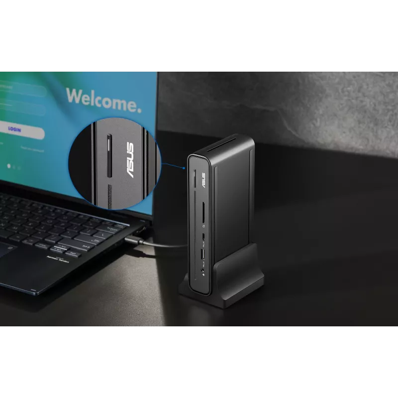 ASUS Triple Display USB-C Dock Duo DC301 con cable negro