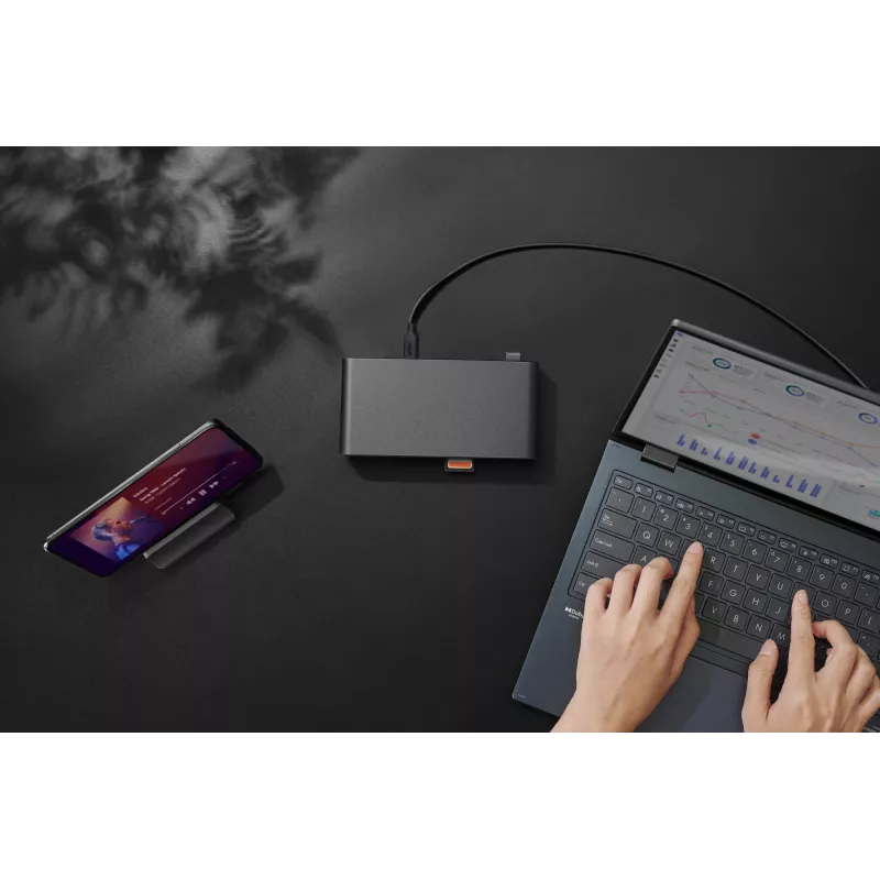 ASUS Triple Display USB-C Dock Duo DC301 con cable negro