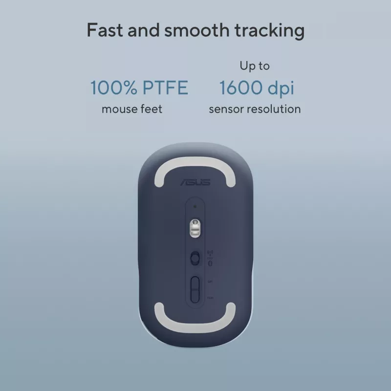 ASUS Marshmallow MD100 Ratón Office Ambidiestro RF Wireless + Bluetooth Óptico 1600 DPI