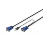 DIGITUS Juego de cables KVM, VGA, ratón PS/2, teclado PS/2, USB HD DB15/M, 2xMiniDIN6/M, USB Type-A/M – HD DB15/M negro, 1,8 m