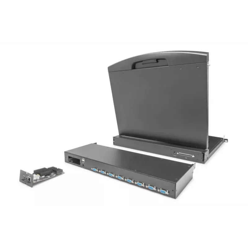 DIGITUS Conmutador KVM modular de 8 puertos para consola KVM modular