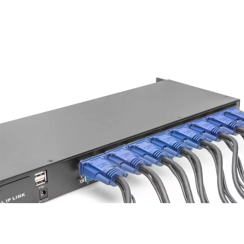 DIGITUS Conmutador KVM modular de 16 puertos para consola KVM modular