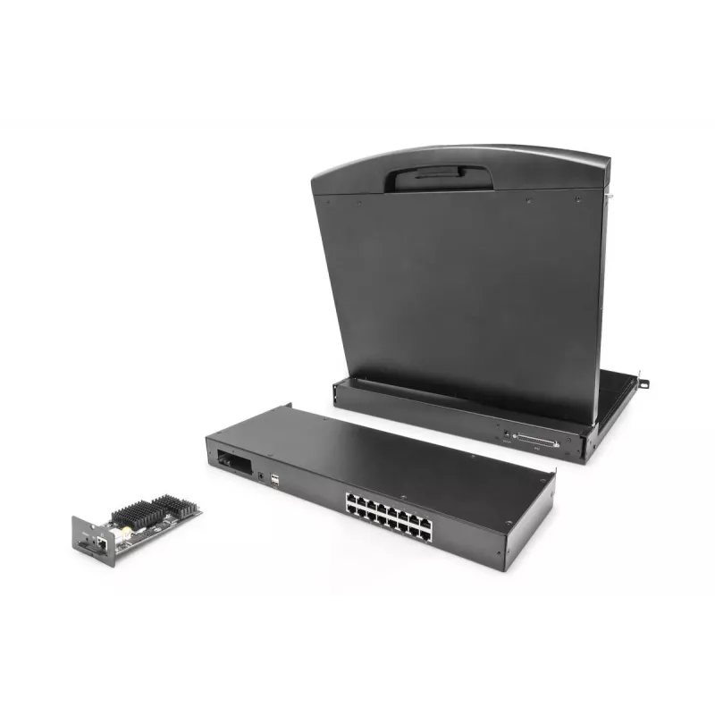 DIGITUS Conmutador KVM modular Cat5 de 16 puertos para consola KVM modular
