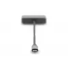 DIGITUS Adaptador USB-C - mini DP + VGA, 20 cm 4K/30Hz, Plata, carcasa de aluminio
