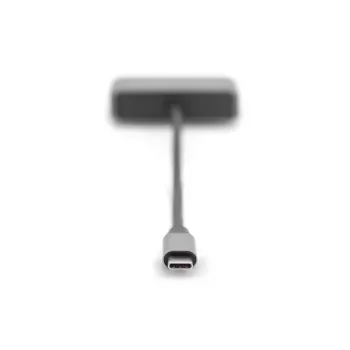 DIGITUS Adaptador USB-C - mini DP + VGA, 20 cm 4K/30Hz, Plata, carcasa de aluminio