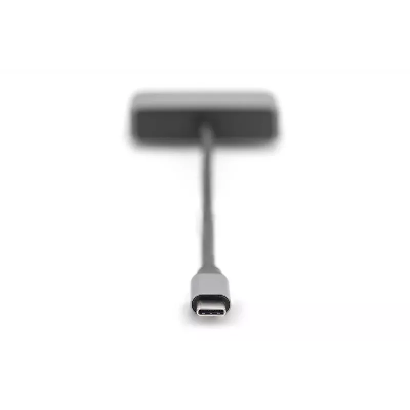 DIGITUS Adaptador USB-C - mini DP + VGA, 20 cm 4K/30Hz, Plata, carcasa de aluminio