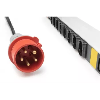 DIGITUS IT BASIC PDU. 3PH. 16A. 24 x C13. 3 x C19 Vertical. Cable de 3m. Conector IEC309 3Ph-16A