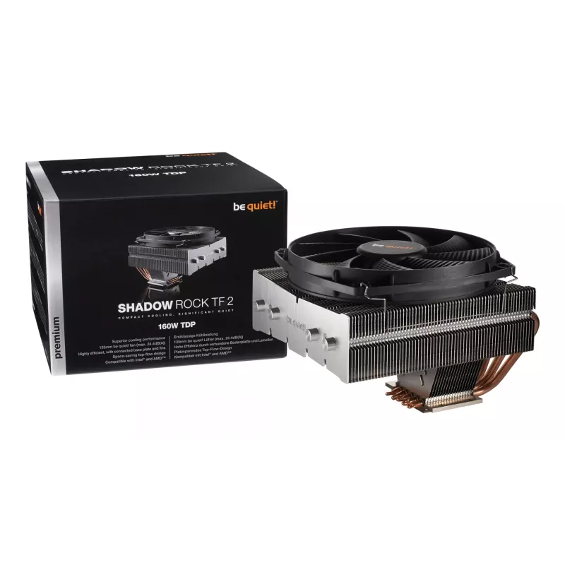 be quiet! Shadow Rock TF 2 Disipador de procesador 13,5 cm Negro, Cobre, Plata