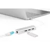 DIGITUS Hub USB 3.0 Type-C de 3 puertos con Gigabit Ethernet 3x USB A/H,1xUSB C/M,1x RJ45 LAN