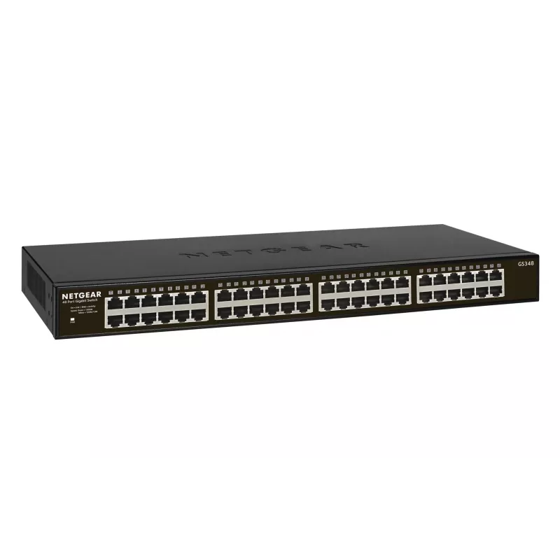 NETGEAR GS348 No gestionado Gigabit Ethernet (10/100/1000) 1U Negro