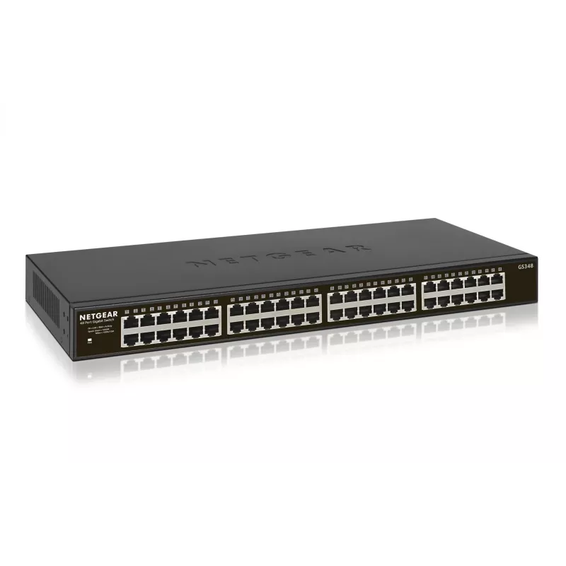 NETGEAR GS348 No gestionado Gigabit Ethernet (10/100/1000) 1U Negro