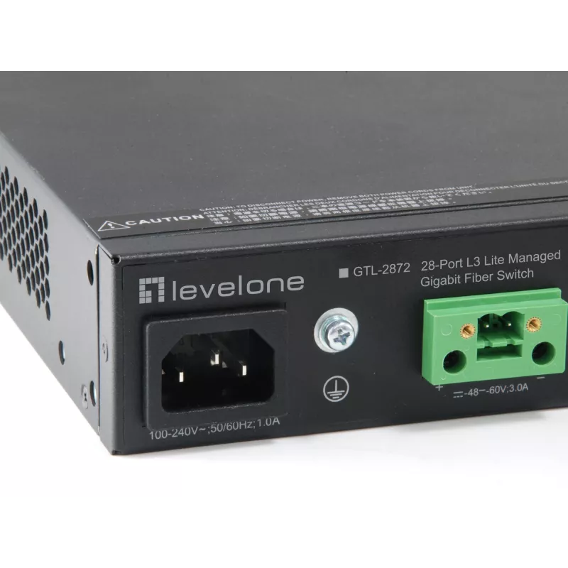 LevelOne KILBY Conmutador de fibra Gigabit gestionado L3 Lite de 28 puertos, 4 x 10GbE SFP+, 4 x Gigabit SFP/RJ45 Combo