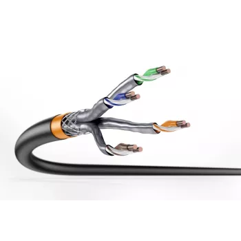 DIGITUS Cable de instalación exterior - Cat 7 - S/FTP - AWG 23/1 - 100m - Negro