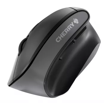 CHERRY MW 4500 ratón inalámbrico de 45 grados, negro, USB, diestros, diseño vertical, óptico, RF Wireless, 1200 DPI, negro