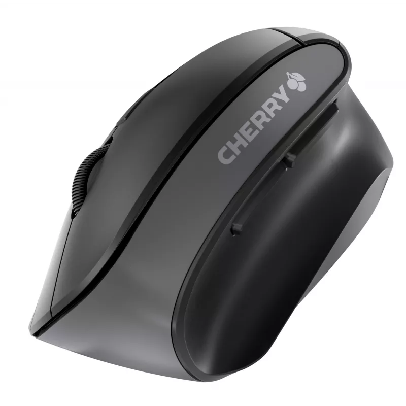 CHERRY MW 4500 ratón inalámbrico de 45 grados, negro, USB, diestros, diseño vertical, óptico, RF Wireless, 1200 DPI, negro