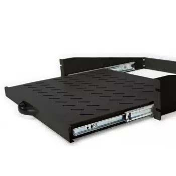 DIGITUS bandeja extraíble 2U para armarios desde 450 mm de profundidad 88x483x352 mm, hasta 30 kg, negro (RAL 9005)