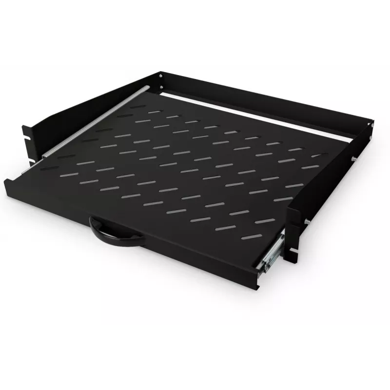 DIGITUS bandeja extraíble 2U para montaje fijo, 88x483x352 mm, hasta 30 kg, gris (RAL 7035)