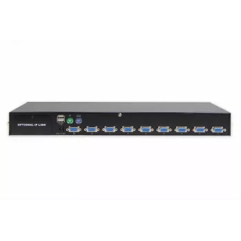 DIGITUS conmutador KVM combo USB-PS/2 8 puertos con ranura para módulo IP