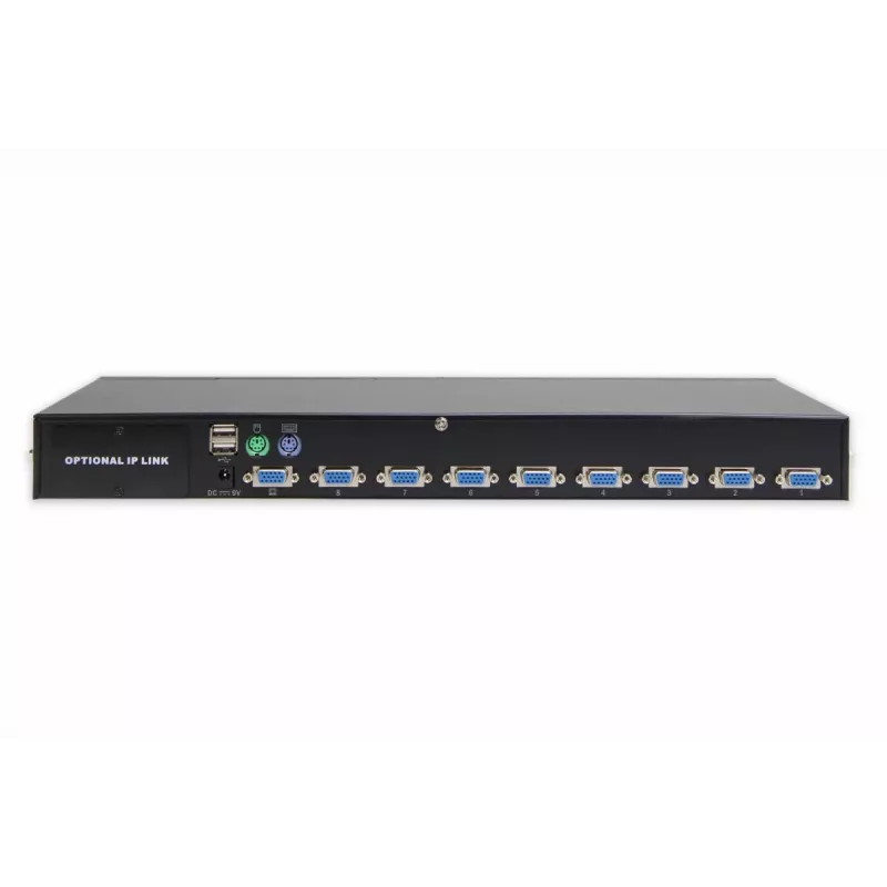 DIGITUS conmutador KVM combo USB-PS/2 8 puertos con ranura para módulo IP