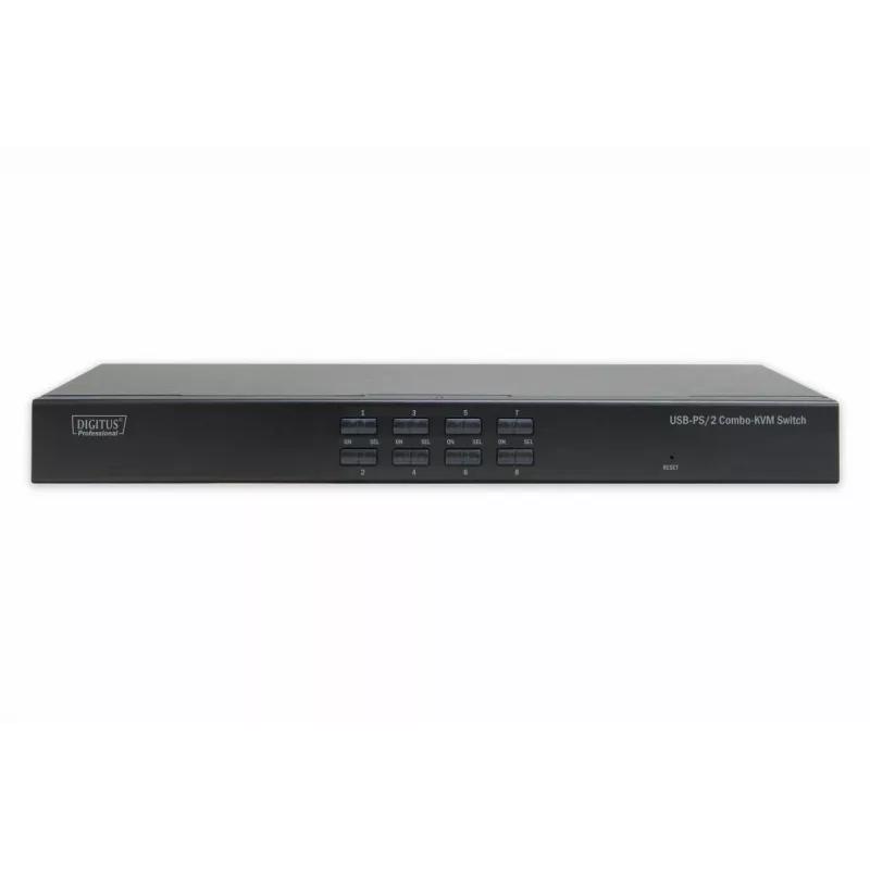 DIGITUS conmutador KVM combo USB-PS/2 8 puertos con ranura para módulo IP