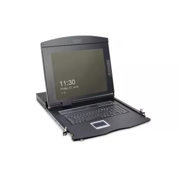 DIGITUS consola TFT modularizada de 43,2 cm (17 inch) con KVM de 1 puerto, RAL 9005 negro Qwertzu alemán