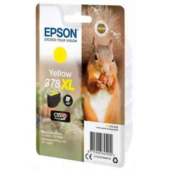 Epson Squirrel pack individual amarillo 378XL Claria Photo HD tinta, alto (XL) rendimiento, amarillo, tinta pigmentada, 9,3 ml, 1 ud., 830 páginas