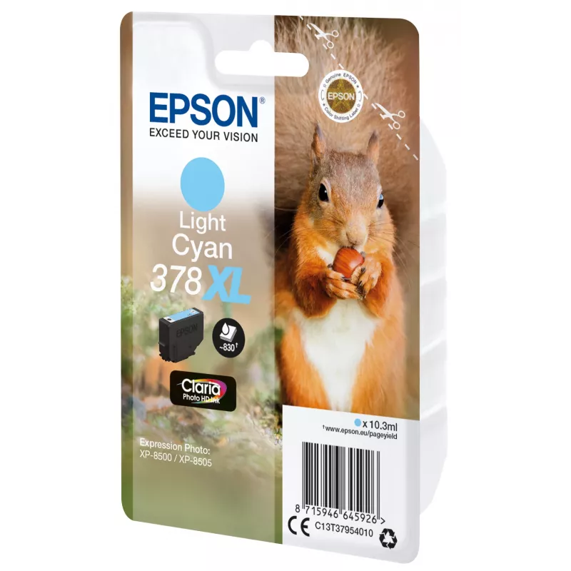 Epson Squirrel pack individual cian claro 378XL Claria Photo HD tinta
