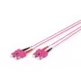 DIGITUS cable de fibra óptica para patch panel, SC a SC multimodo OM4 - 50/125 µ, dúplex, color RAL4003 longitud 1 m