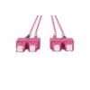DIGITUS cable de fibra óptica para patch panel, SC a SC multimodo OM4 - 50/125 µ, dúplex, color RAL4003 longitud 1 m
