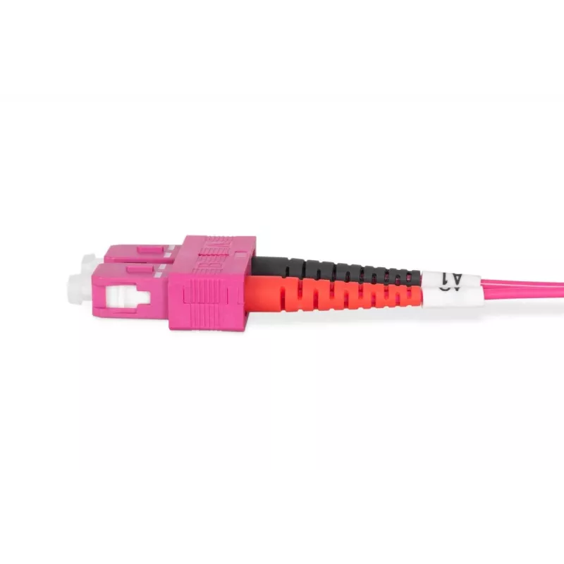 DIGITUS cable de fibra óptica para patch panel, SC a SC multimodo OM4 - 50/125 µ, dúplex, color RAL4003 longitud 1 m