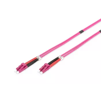 DIGITUS cable de fibra óptica para patch panel, LC a LC multimodo OM4 - 50/125 µ, dúplex, color RAL4003 longitud 7 m