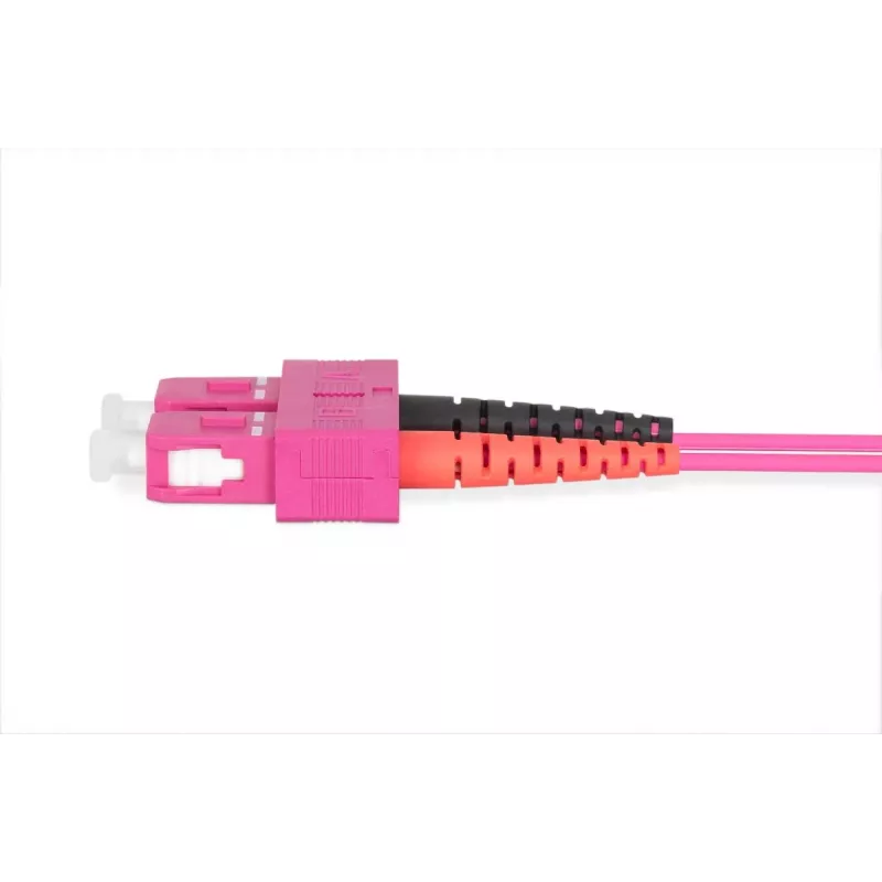DIGITUS cable de fibra óptica para patch panel, LC a SC multimodo OM4 - 50/125 µ, dúplex, color RAL4003 longitud 1 m