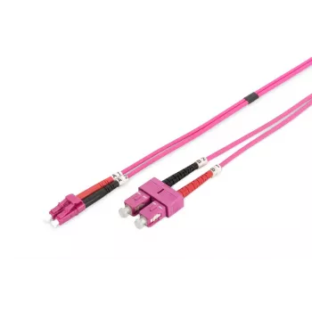 DIGITUS cable de fibra óptica para patch panel, LC a SC multimodo OM4 - 50/125 µ, dúplex, color RAL4003, longitud 2 m