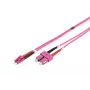 DIGITUS cable de fibra óptica para patch panel, LC a SC multimodo OM4 - 50/125 µ, dúplex, color RAL4003, longitud 5 m