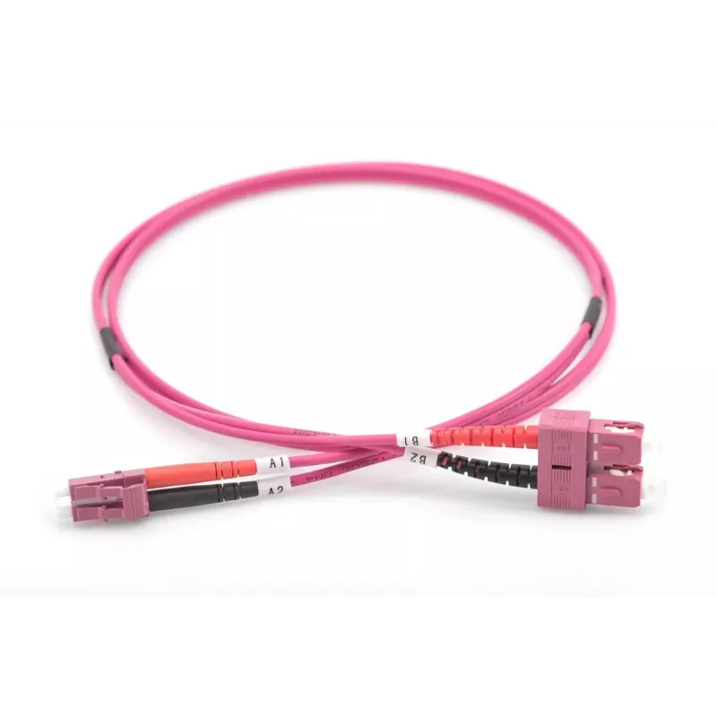 DIGITUS cable de fibra óptica para patch panel, LC a SC multimodo OM4 - 50/125 µ, dúplex, color RAL4003, longitud 10 m