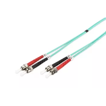 DIGITUS cable de fibra óptica para patch panel, ST a ST multimodo 50/125 µ, dúplex longitud 10 m, clase OM3