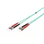 DIGITUS cable de fibra óptica para patch panel, ST a ST multimodo 50/125 µ, dúplex longitud 10 m, clase OM3
